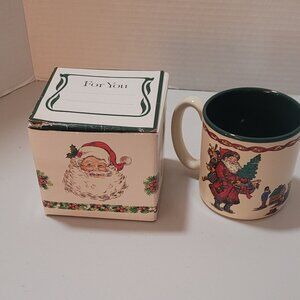 VTG Mug w/Box KRIS KRINGLE Potpourri Press Christmas Santa Ceramic 1991